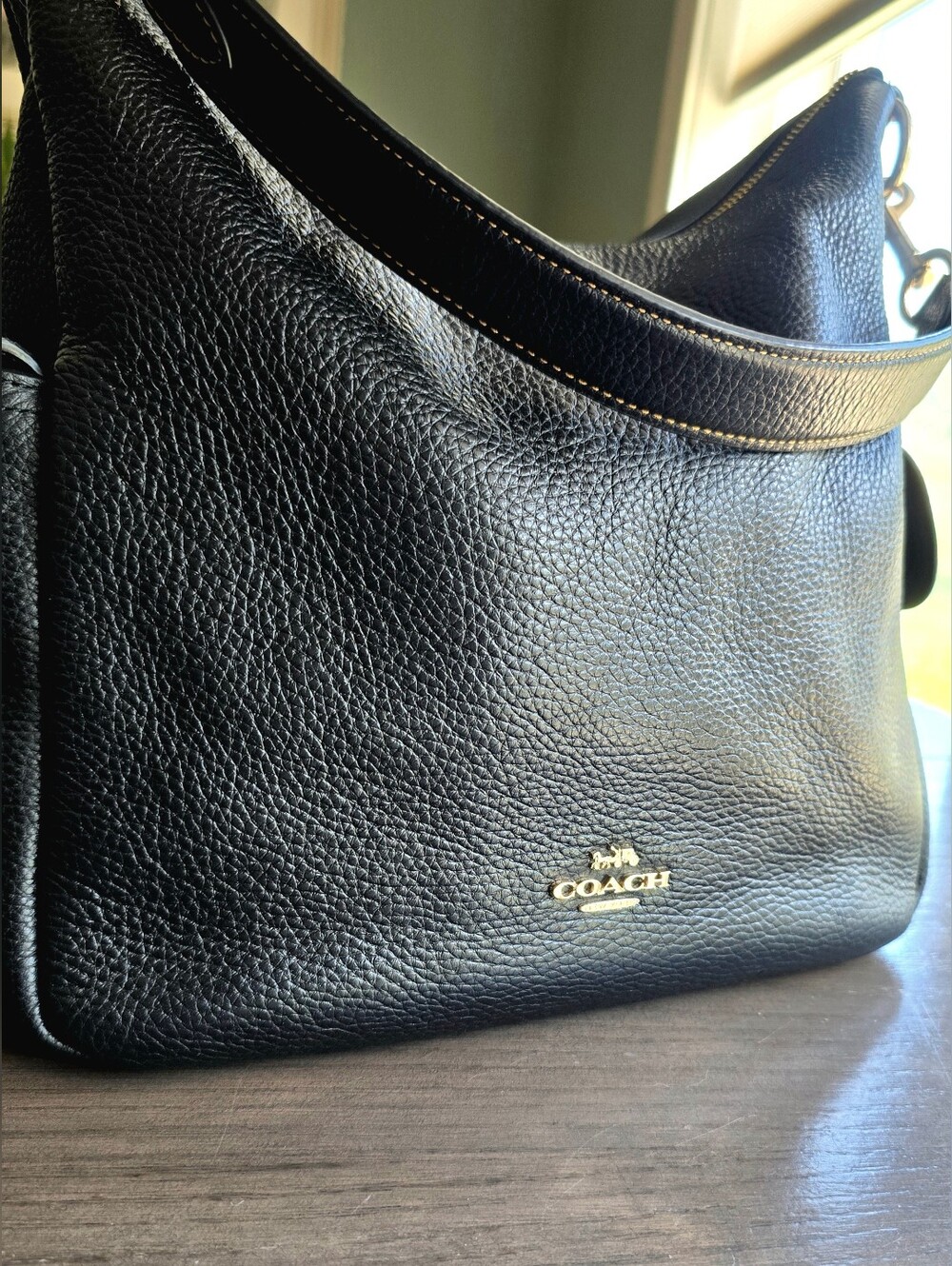 Coach Pennie Convertible Shoulder Bag in Black Pebble Leather With COA - Picture 4 of 13